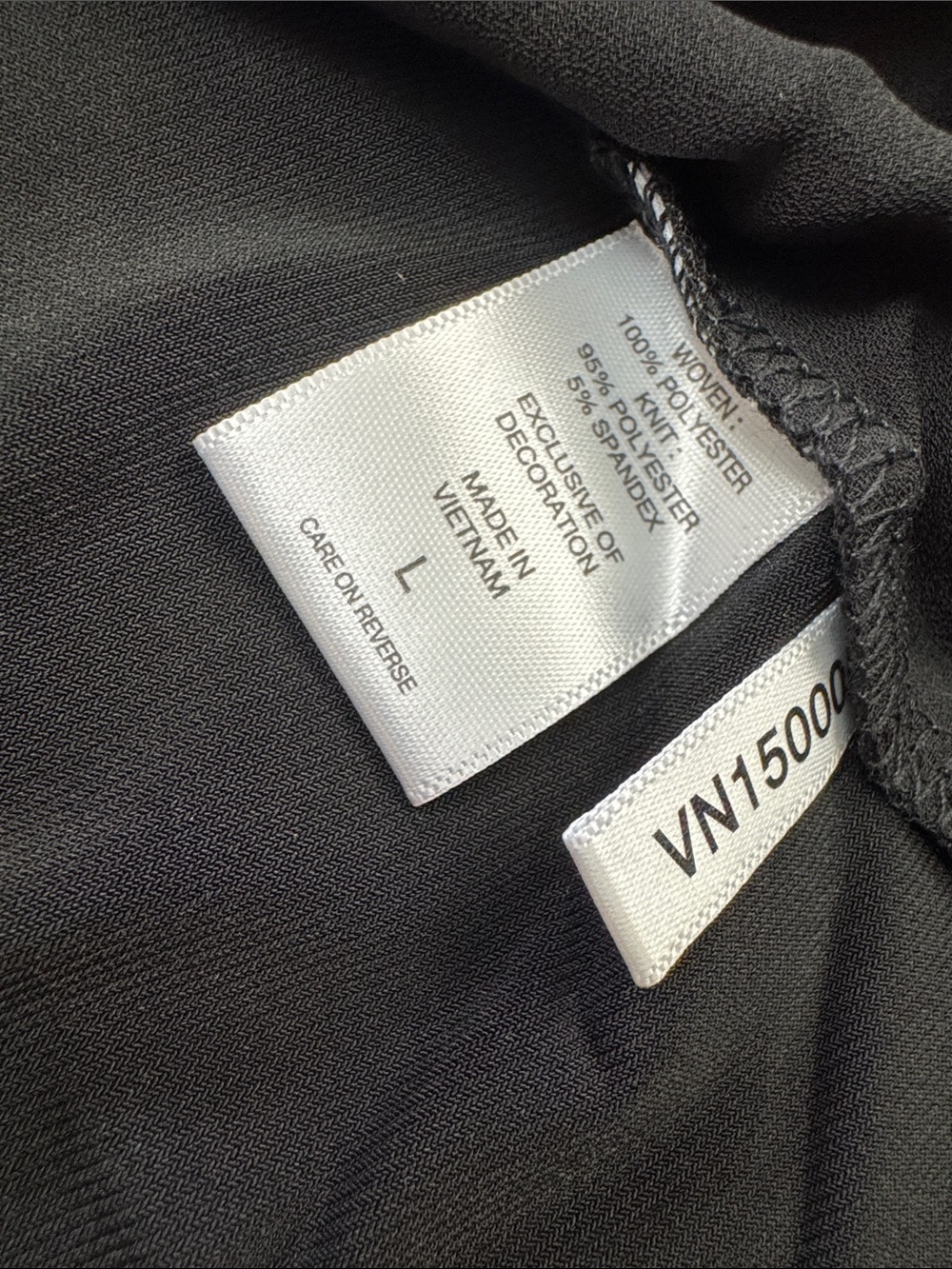 New York & Company Black polyester Blouse White Trim silver zipper accents NWT L - Picture 10 of 11